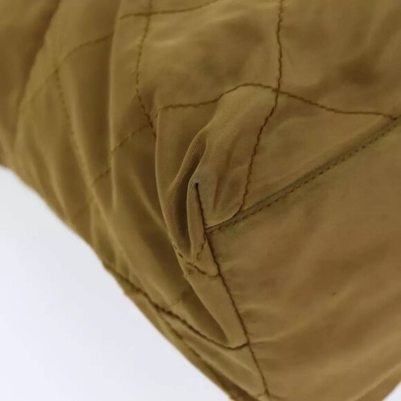 PRADA Quilted Chain Shoulder Bag Nylon Beige Auth ki4426 - Picture 9 of 16